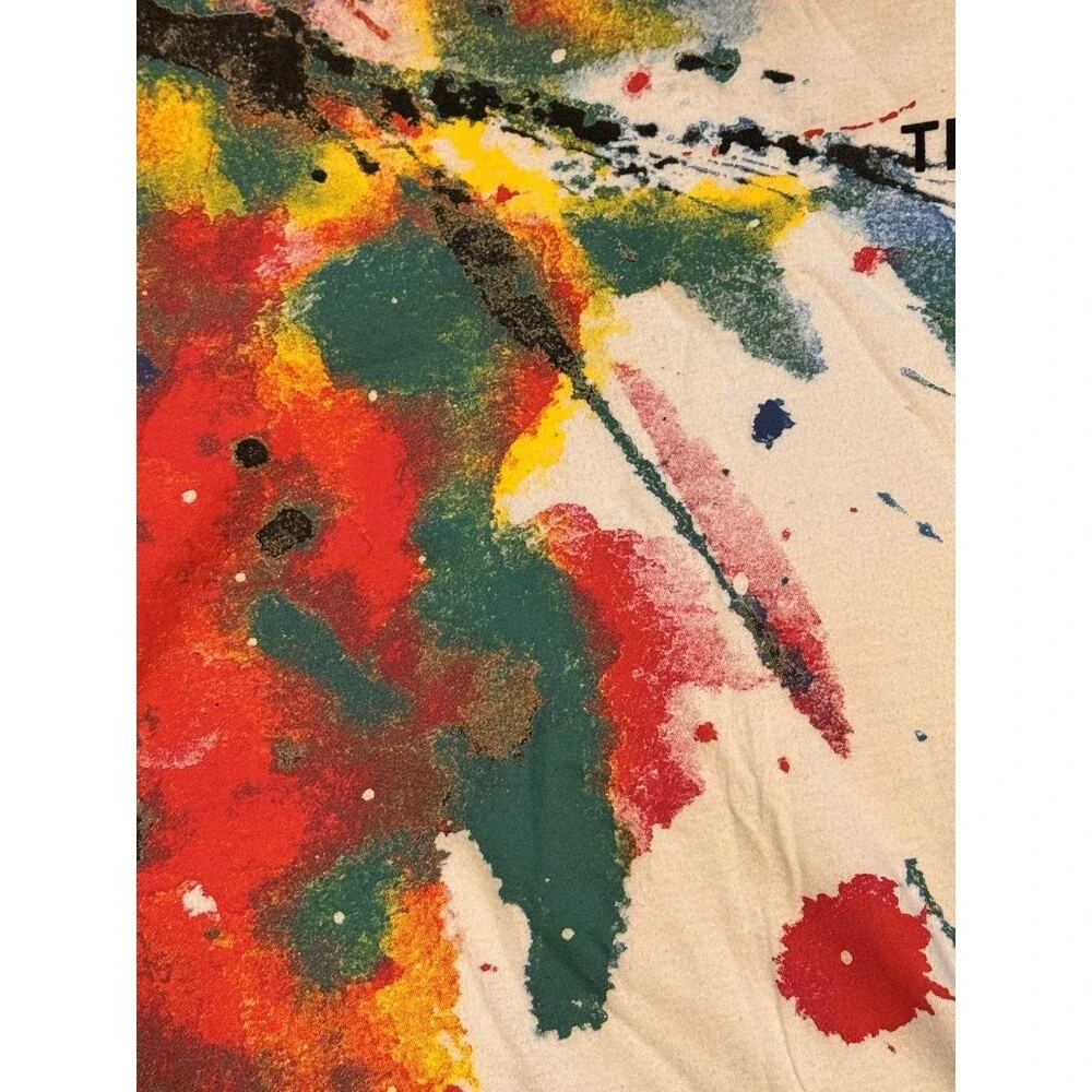 True Religion Paint Splatter Graphic T-Shirt XL Streetwear Abstract Art Tee